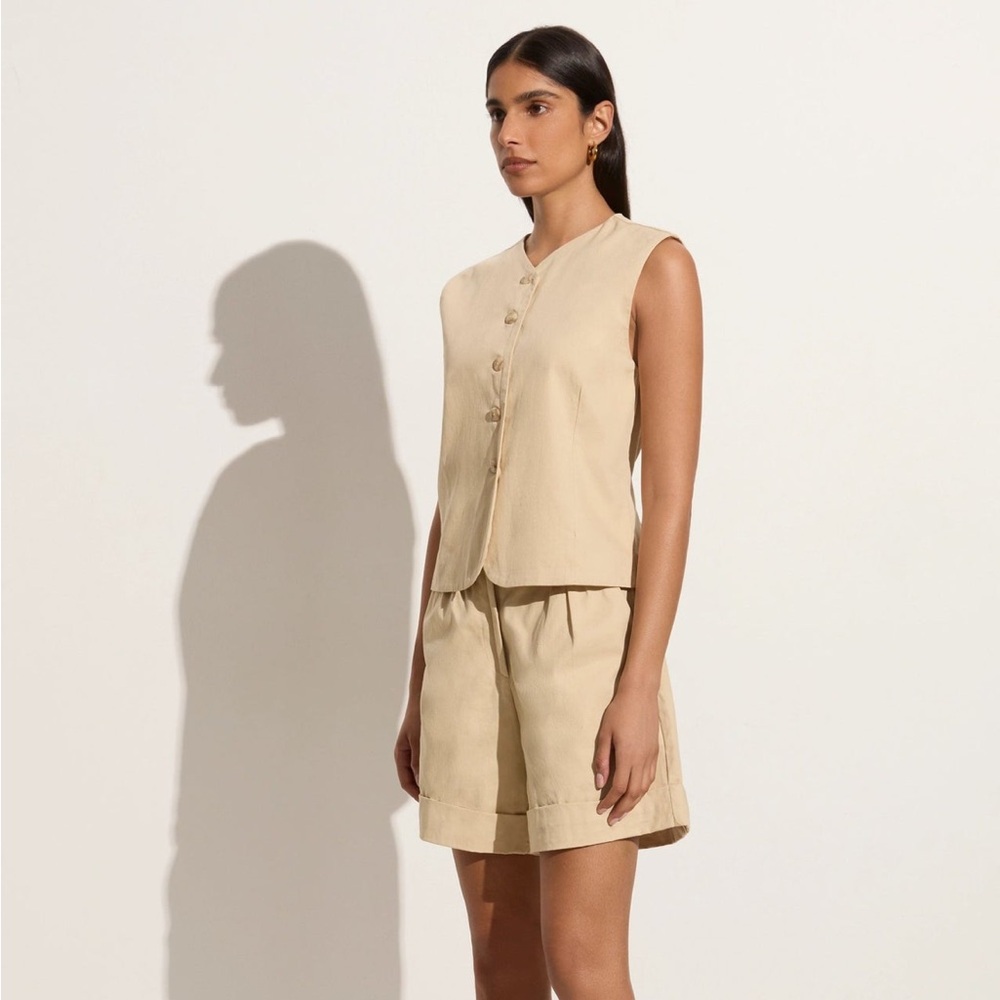 NWT Faithfull The Brand Delfina Vest in Bleached Sand